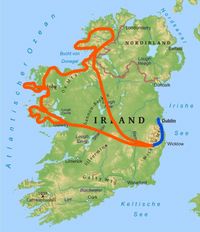 Karte der Tour Irlands Wilder Norden