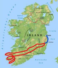 Map of roundtour to Kerry