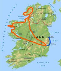 Map of roundtour north-west Ireland