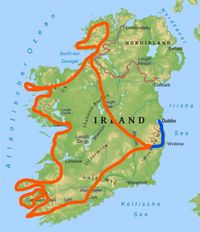 Karte der Tour Wild Atlantic Way